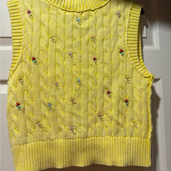 Free People Plumeria Floral Knit Sweater Vest nwt sz sm - Picture 4 of 8